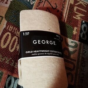 George Girls Heavyweight Cotton Tights sz 4/6 Lot of 3 Pair